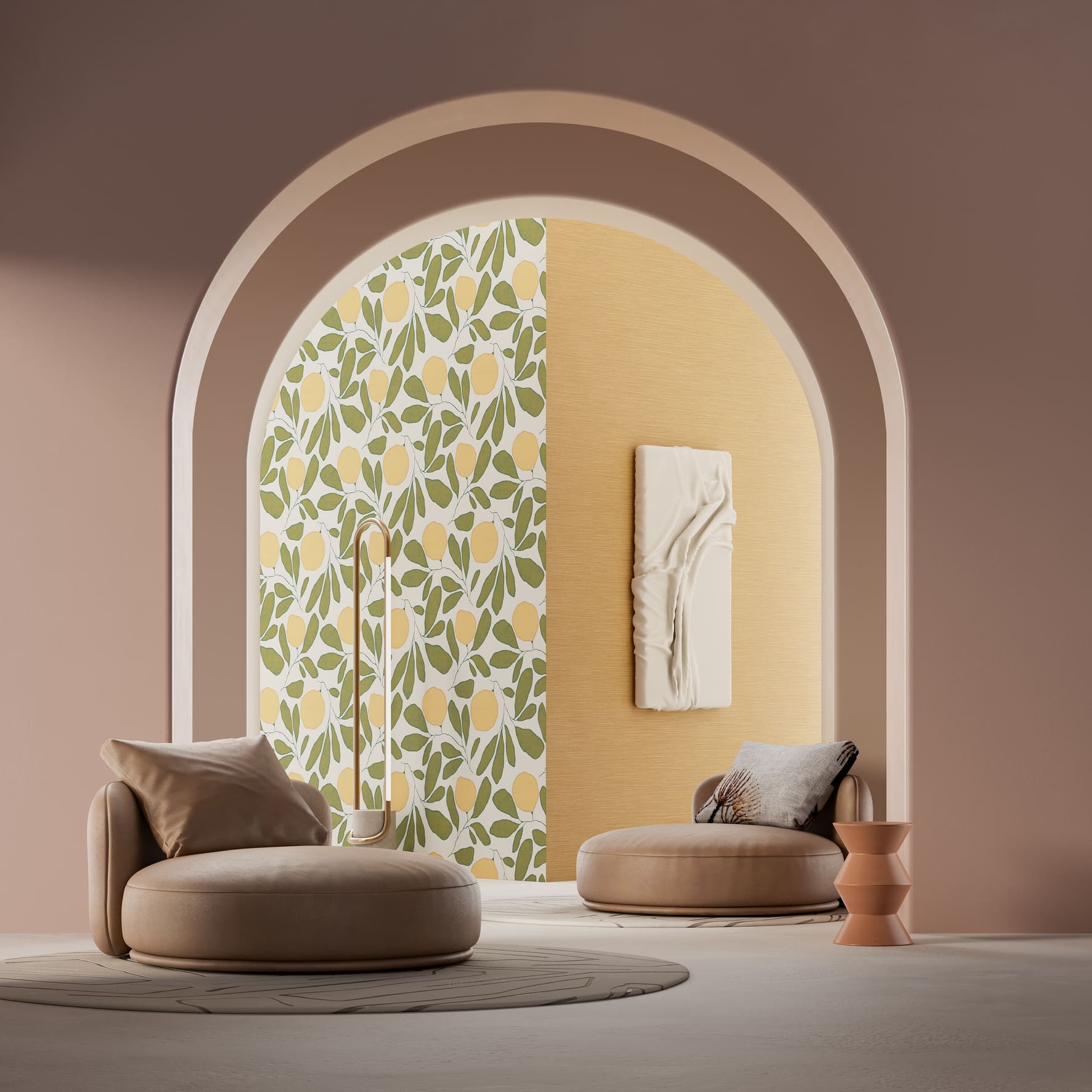 Обои Luna Крафт Эстамп CRF3 004 10,05×1 фото в интерьере